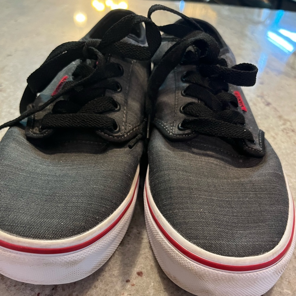 Vans Off The Wall Casual  Gray And Black Canvas Men's Size 10.5